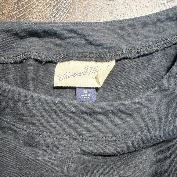 Universal Thread Black Cutout Tie Waist Mini Dress Size M Cotton Skater Sporty - Picture 6 of 7